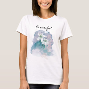 White Lily Women’s T-Shirt – Elegant Floral Design