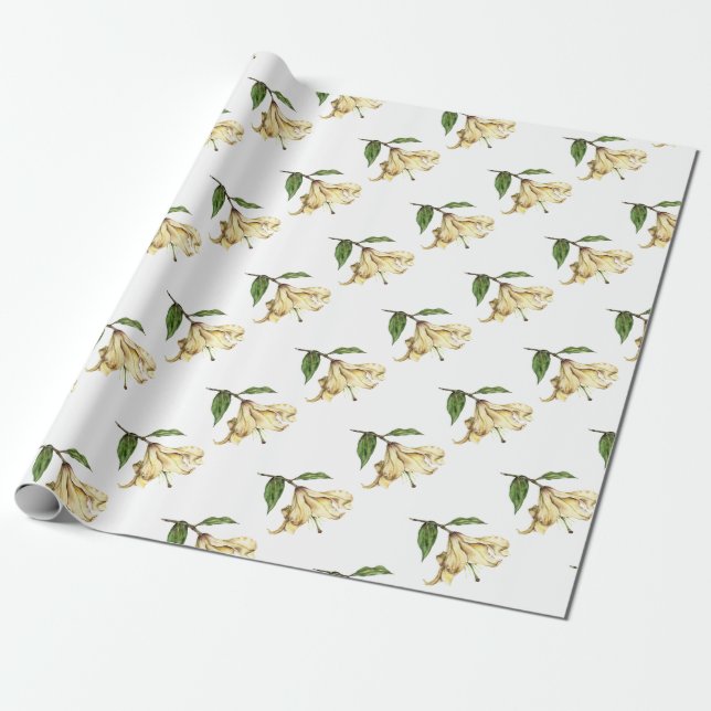 White Lily Wrapping Paper (Unrolled)
