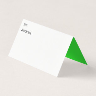 White & Lime Buffet Table Recipe Tent Cards