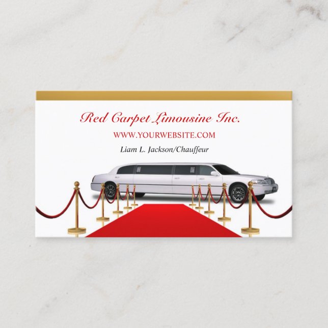 White Limousine Business Card (Front)