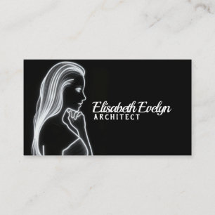 White-Lined Grace: A Modern Silhouette Design Business Card