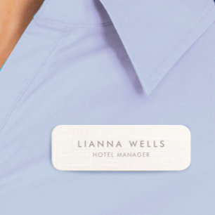 White Linen (image) Employee  Name Tag
