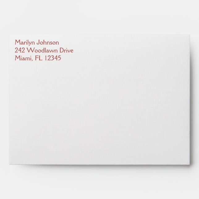 White Linen Return Address Envelope A7 (Front)