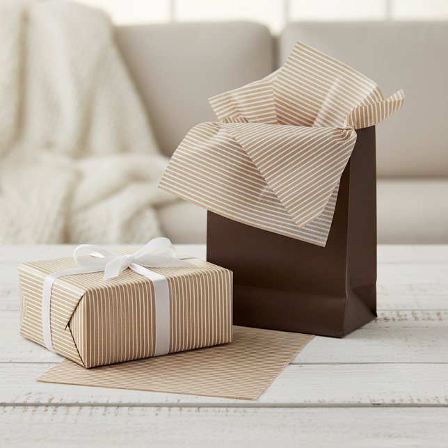 White Lines On Brown Kraft Gift Wrap Tissue Paper (Creator Uploaded)