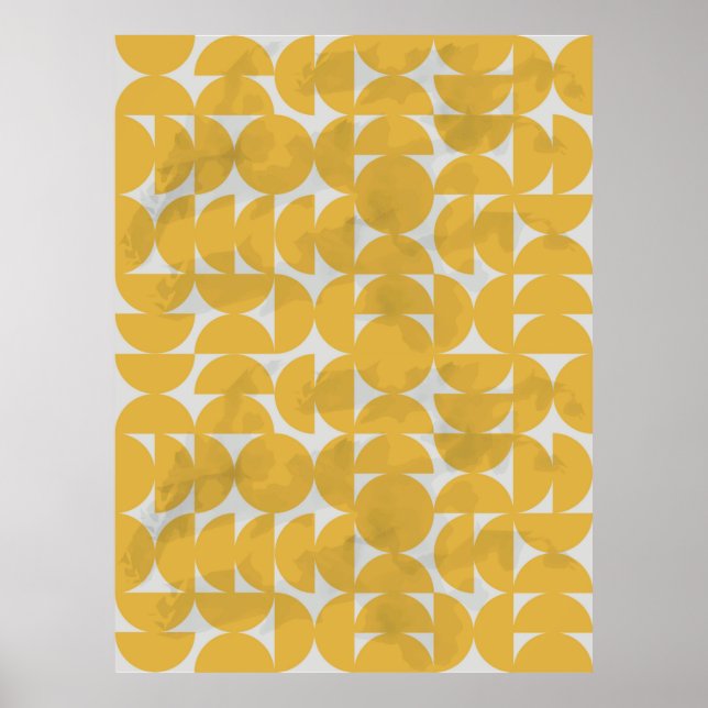 White Lines Pattern. Geometric Stripes Ink Drawing Poster (Front)