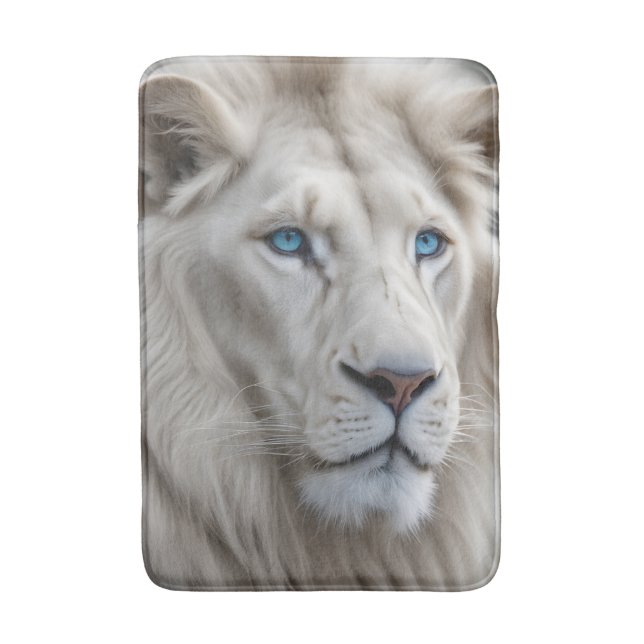 White Lion Bath Mat (Front Vertical)