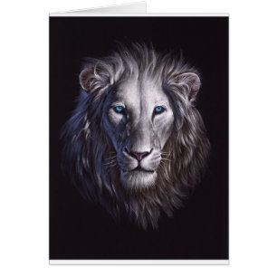 White Lion Face Portrait