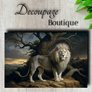 White Lion Majesty Decoupage Tissue Paper