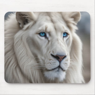 White Lion Mouse Pad