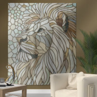 White Lion Portrait Mosaic Art