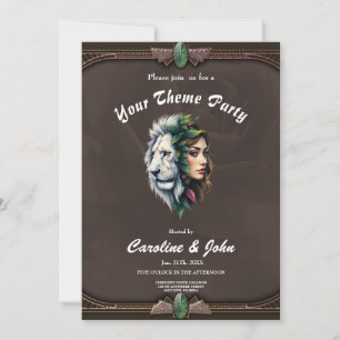 White Lion & Woman Invitation