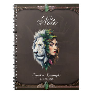 White Lion & Woman Notebook