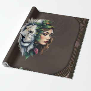 White Lion & Woman Wrapping Paper