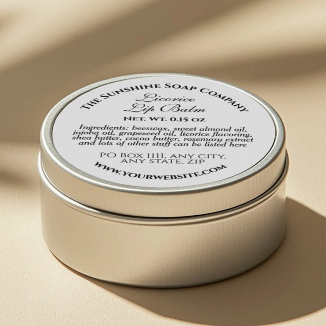 White lip balm tin label  (Creator Uploaded)