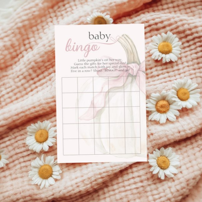 White Little Pumpkin Pink Polka Dots Baby Bingo (Creator Uploaded)