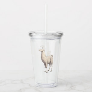 White Llama Acrylic Tumbler
