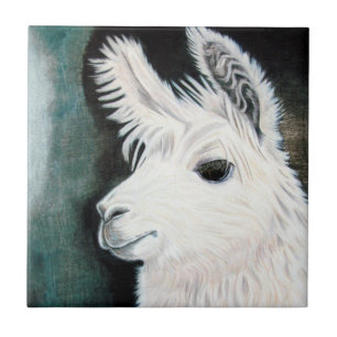 White Llama Tile