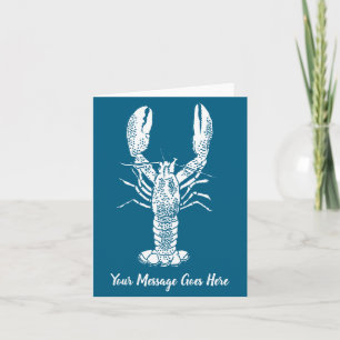 White Lobster Graphic Message  Card