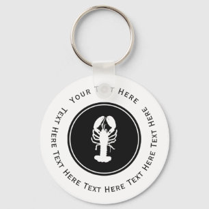 White Lobster Logo Key Ring