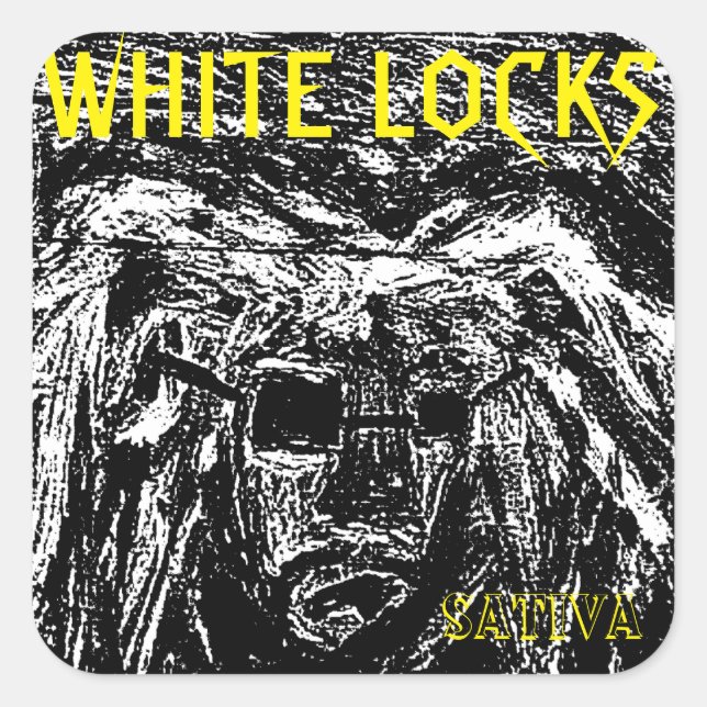 WHITE LOCKS SATIVA SQUARE STICKER (Front)