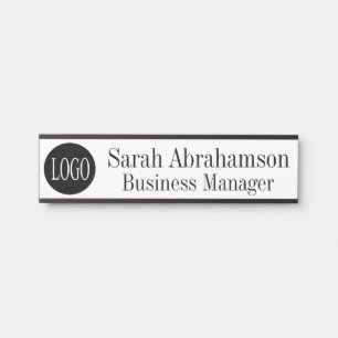 White Logo Corporate Business Office Door Sign
