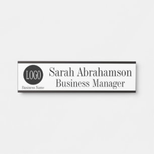 White Logo Corporate Business Office Door Sign