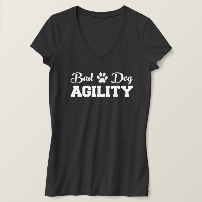 White Logo, Cursive Big Dog T-Shirt (Design Front)