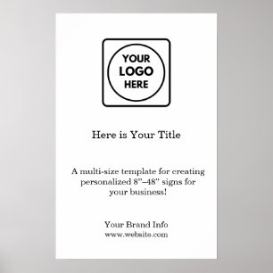 White Logo Minimalist Modern Business Branding Poster