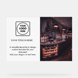 White Logo   Minimalist Modern Photo Branding Acrylic Sign