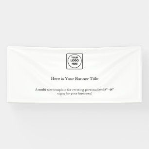 White Logo Minimalist Modern Simple Branding Banner