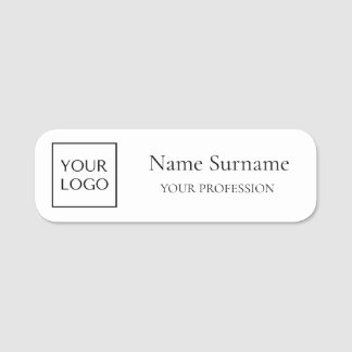 White Logo Promotional Name Tag