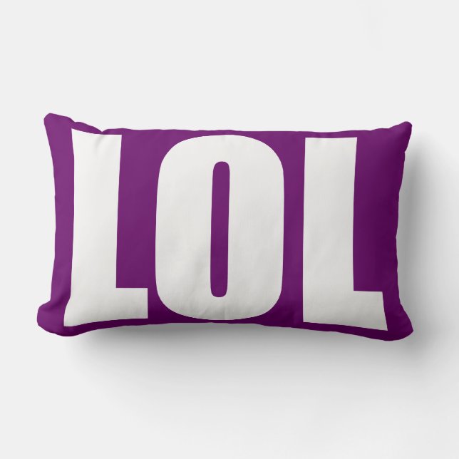 White LOL on Violet Pillow (Front)