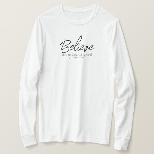 White Long Sleeve   T-Shirt (Design Front)