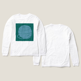 White long-sleeve "Yarn Ball" T-shirt Tri-Blend Shirt