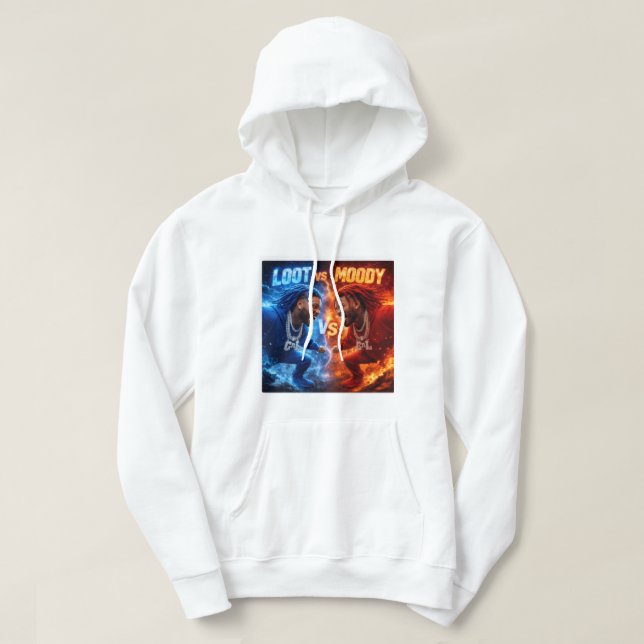White Loot Vs Moody Hoodie For Men (Design Front)