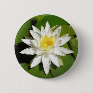 White Lotus 6 Cm Round Badge