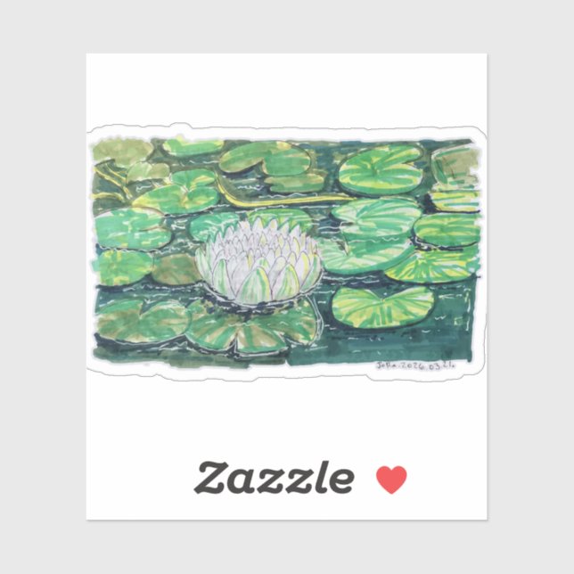 White Lotus and Lily Pads (Sheet)