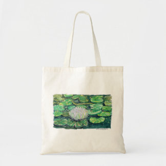 White Lotus and Lily Pads Tote Bag