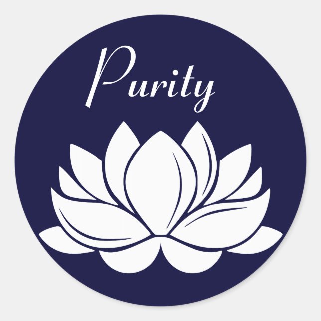 White Lotus Blossom Purity Classic Round Sticker (Front)