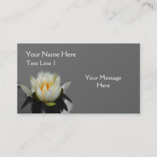 White Lotus Blossom Water Lily Flower Nature Business Card