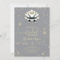White Lotus Celestial Stars Grey Bridal Shower