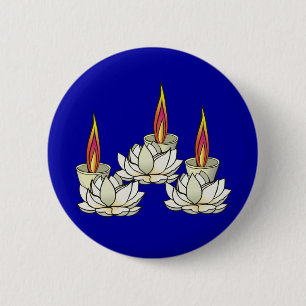 White Lotus & Deepas 6 Cm Round Badge