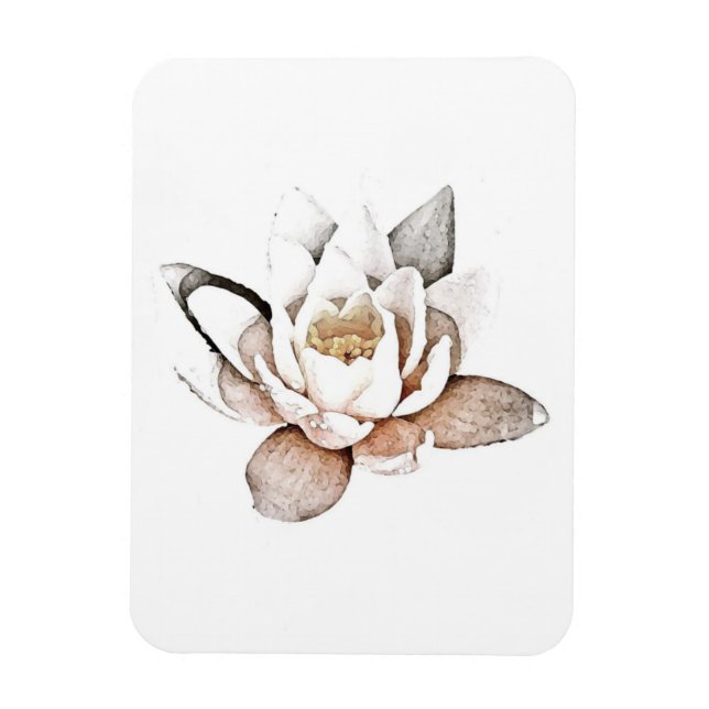 WHITE LOTUS FLEXIBLE PHOTO MAGNET (Vertical)