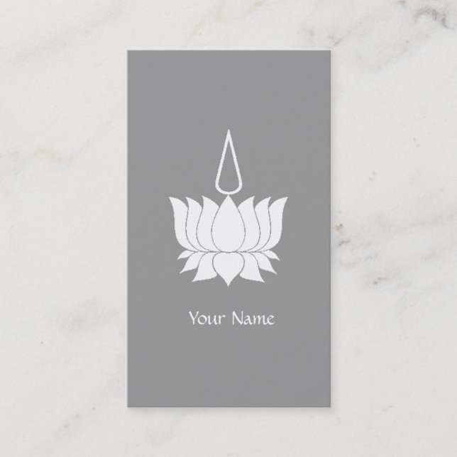 White Lotus Flower Business Card (Front)