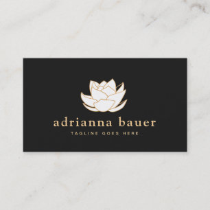 White Lotus Flower Business Card