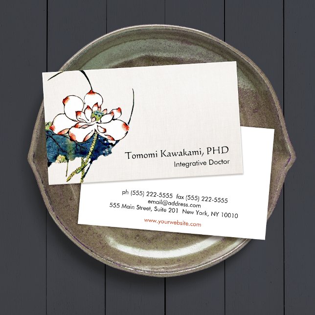 White Lotus Flower Holistic and Natural Medicine Business Card (Creator Uploaded)