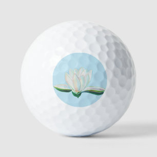 White Lotus Flower Illustration   Golf Balls