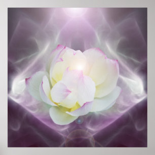 White lotus flower in crystal poster