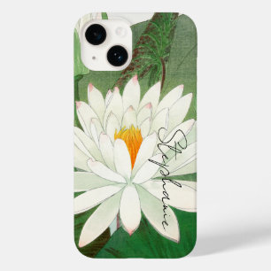 White Lotus Flower Japanese Vintage Fine Art Name Case-Mate iPhone 14 Case