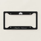 White Lotus Flower License Plate Frame
